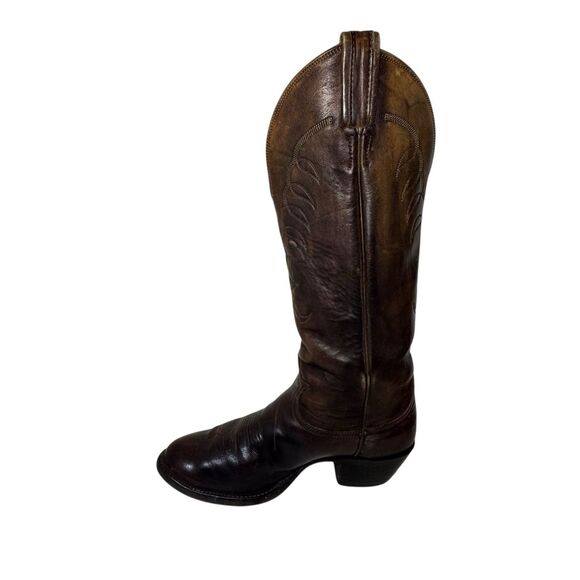 Vintage Brown Leather Black Label Tony Lama Cowboy Boots Men\'s Size 9 main image 11